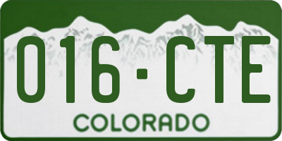 CO license plate 016CTE