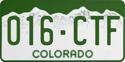 CO license plate 016CTF