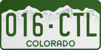 CO license plate 016CTL