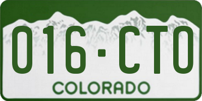 CO license plate 016CTO