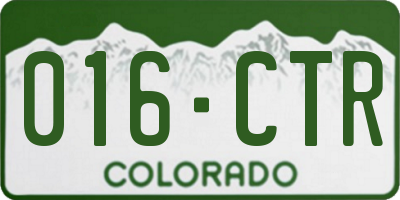 CO license plate 016CTR
