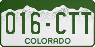 CO license plate 016CTT