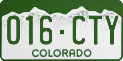 CO license plate 016CTY