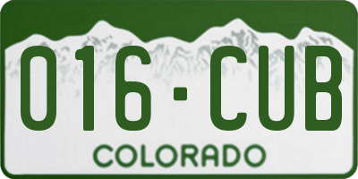 CO license plate 016CUB
