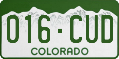 CO license plate 016CUD