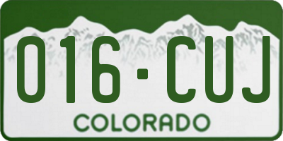 CO license plate 016CUJ