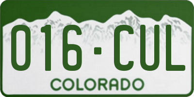 CO license plate 016CUL