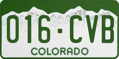CO license plate 016CVB