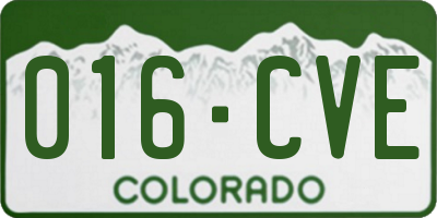 CO license plate 016CVE