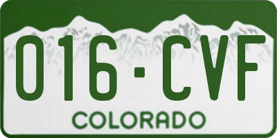 CO license plate 016CVF