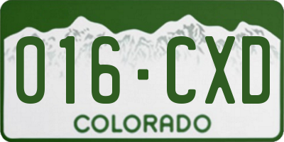 CO license plate 016CXD