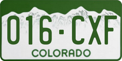 CO license plate 016CXF