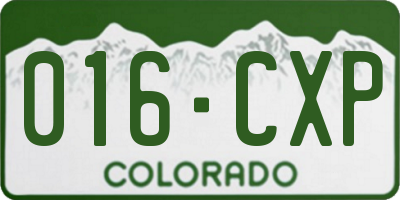CO license plate 016CXP