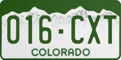 CO license plate 016CXT