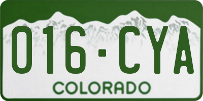 CO license plate 016CYA
