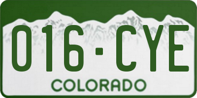 CO license plate 016CYE