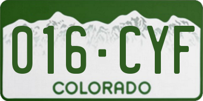CO license plate 016CYF
