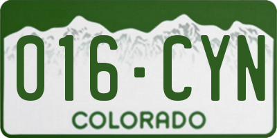 CO license plate 016CYN
