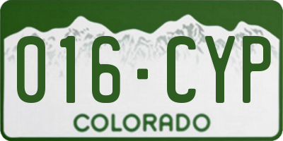 CO license plate 016CYP