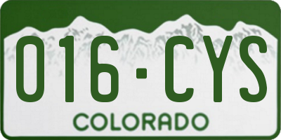 CO license plate 016CYS