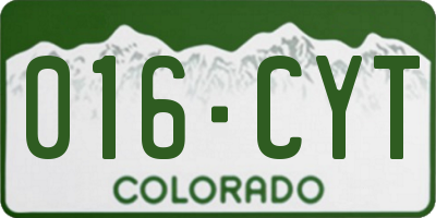 CO license plate 016CYT