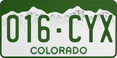 CO license plate 016CYX