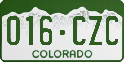 CO license plate 016CZC