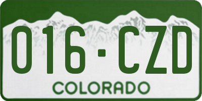 CO license plate 016CZD