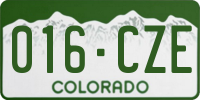 CO license plate 016CZE