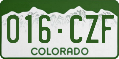 CO license plate 016CZF