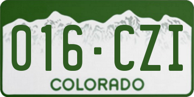 CO license plate 016CZI
