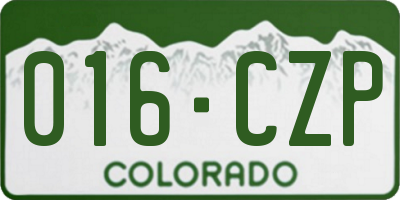 CO license plate 016CZP