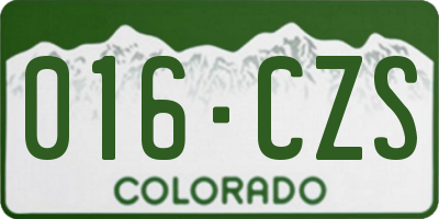 CO license plate 016CZS