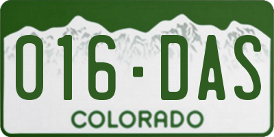 CO license plate 016DAS