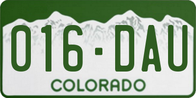 CO license plate 016DAU