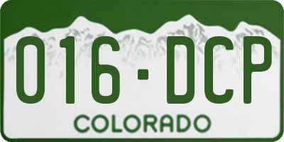 CO license plate 016DCP