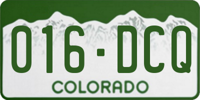 CO license plate 016DCQ