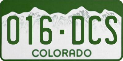 CO license plate 016DCS