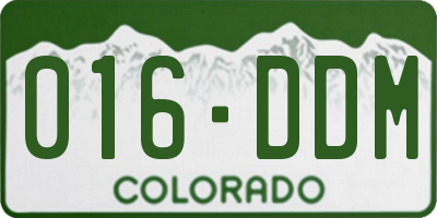 CO license plate 016DDM