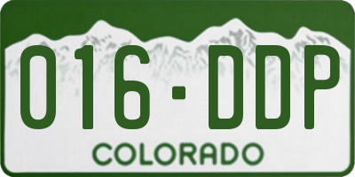 CO license plate 016DDP