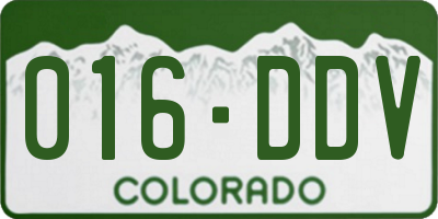 CO license plate 016DDV