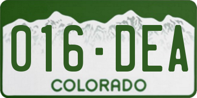 CO license plate 016DEA