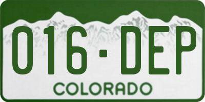 CO license plate 016DEP