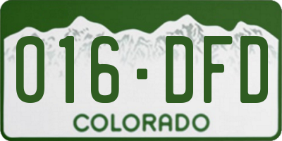 CO license plate 016DFD