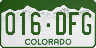 CO license plate 016DFG