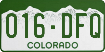 CO license plate 016DFQ