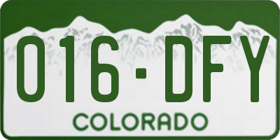 CO license plate 016DFY