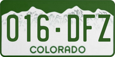 CO license plate 016DFZ