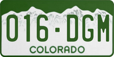CO license plate 016DGM