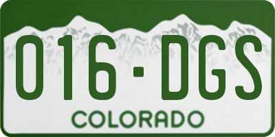 CO license plate 016DGS